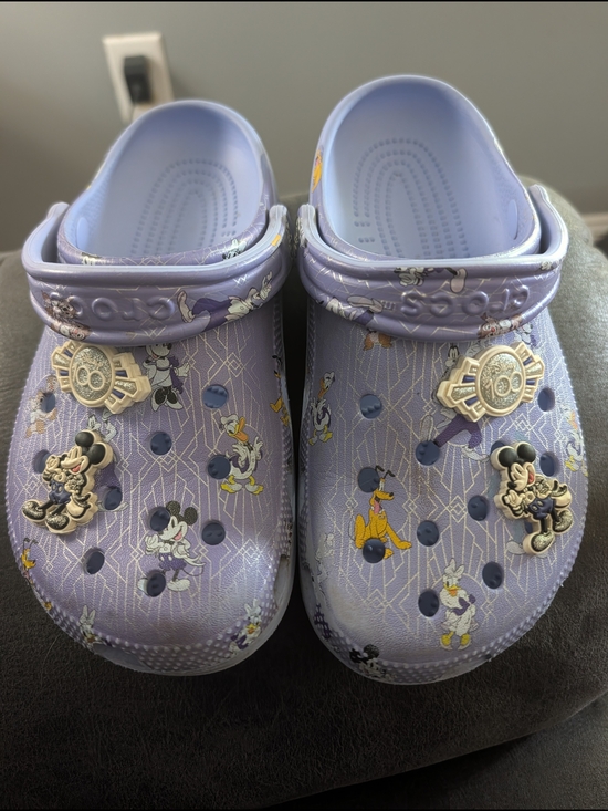 CROCS Shoes - Disney women's purple 100th Anniversary Crocs with Jibbitz